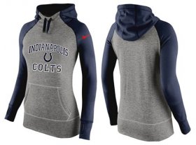 Wholesale Cheap Women\'s Nike Indianapolis Colts Performance Hoodie Grey & Dark Blue