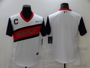 Wholesale Cheap Men's Cleveland Indians Blank White 2021 Little League Classic Stitched Nike Jersey