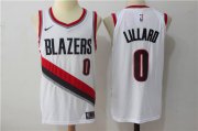 Wholesale Cheap Men's Portland Trail Blazers #0 Damian Lillard White 2017-2018 Nike Swingman Stitched NBA Jersey