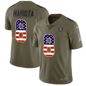 Wholesale Cheap Nike Raiders #8 Marcus Mariota Olive/USA Flag Youth Stitched NFL Limited 2017 Salute To Service Jersey