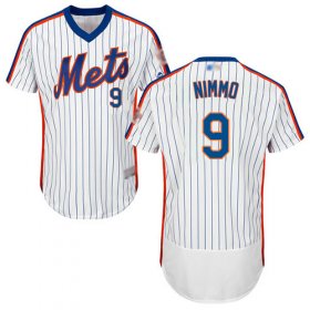 Wholesale Cheap Mets #9 Brandon Nimmo White(Blue Strip) Flexbase Authentic Collection Alternate Stitched MLB Jersey