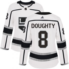Wholesale Cheap Adidas Kings #8 Drew Doughty White Road Authentic Women\'s Stitched NHL Jersey