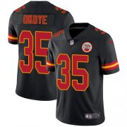 Wholesale Cheap Nike Chiefs #35 Christian Okoye Black Men's Stitched NFL Limited Rush Jersey