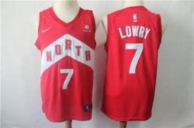 Wholesale Cheap Men\'s Nike Toronto Raptors 7 Kyle Lowry Red 2018-19 Swingman Earned Edition Jersey