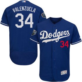 Wholesale Cheap Dodgers #34 Fernando Valenzuela Blue Flexbase Authentic Collection 2018 World Series Stitched MLB Jersey