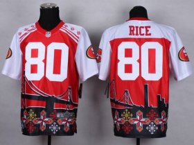 Wholesale Cheap Nike 49ers #80 Jerry Rice Red Men\'s Stitched NFL Elite Noble Fashion Jersey