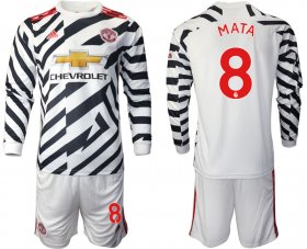 Wholesale Cheap 2021 Men Manchester united away long sleeve 8 soccer jerseys