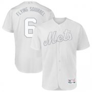 Wholesale Cheap New York Mets #6 Jeff McNeil Flying Squirrel Majestic 2019 Players' Weekend Flex Base Authentic Player Jersey White