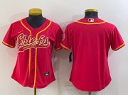 Wholesale Cheap Youth Kansas City Chiefs Blank Red With Patch Cool Base Stitched Baseball Jersey