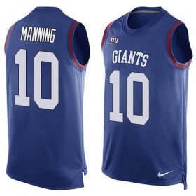 Wholesale Cheap Nike Giants #10 Eli Manning Royal Blue Team Color Men\'s Stitched NFL Limited Tank Top Jersey