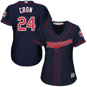 Wholesale Cheap Twins #24 C.J. Cron Navy Blue Alternate Women\'s Stitched MLB Jersey