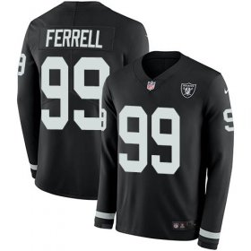 Wholesale Cheap Nike Raiders #99 Clelin Ferrell Black Team Color Men\'s Stitched NFL Limited Therma Long Sleeve Jersey