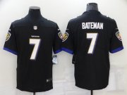 Wholesale Cheap Men's Baltimore Ravens #7 Rashod Bateman Black Vapor Untouchable Limited Stitched Jersey