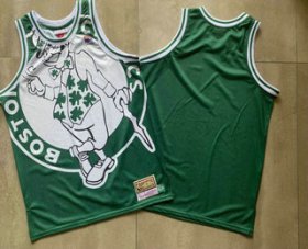 Wholesale Cheap Men\'s Boston Celtics Green Big Face Mitchell Ness Hardwood Classics Soul Swingman Throwback Jersey