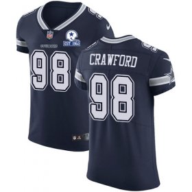 Wholesale Cheap Nike Cowboys #98 Tyrone Crawford Navy Blue Team Color Men\'s Stitched With Established In 1960 Patch NFL Vapor Untouchable Elite Jersey