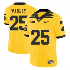 Wholesale Cheap Iowa Hawkeyes 25 Akrum Wadley Yellow College Football Jersey