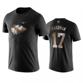 Wholesale Cheap Chiefs #17 Mecole Hardman Black NFL Black Golden 100th Season T-Shirts