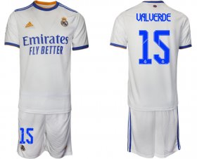 Wholesale Cheap Men 2021-2022 Club Real Madrid home white 15 Soccer Jerseys