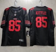 Wholesale Cheap Men's San Francisco 49ers #85 George Kittle Black 2023 F.U.S.E. Vapor Untouchable Limited Stitched Football Jersey