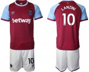 Wholesale Cheap Men 2020-2021 club West Ham United home 10 red Soccer Jerseys