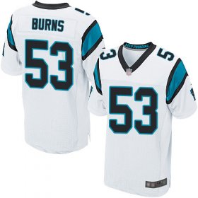 Wholesale Cheap Nike Panthers #53 Brian Burns White Men\'s Stitched NFL Elite Jersey