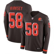 Wholesale Cheap Nike Browns #58 Christian Kirksey Brown Team Color Men's Stitched NFL Limited Therma Long Sleeve Jersey