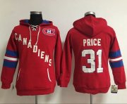 Wholesale Cheap Montreal Canadiens #31 Carey Price Red Women's Old Time Heidi NHL Hoodie