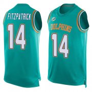 Wholesale Cheap Nike Dolphins #14 Ryan Fitzpatrick Aqua Green Team Color Men's Stitched NFL Limited Tank Top Jersey