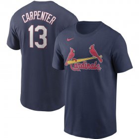 Wholesale Cheap St. Louis Cardinals #13 Matt Carpenter Nike Name & Number T-Shirt Navy