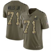 Wholesale Cheap Nike Browns #71 Jedrick Wills JR Olive/Camo Youth Stitched NFL Limited 2017 Salute To Service Jersey