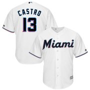 Wholesale Cheap Miami Marlins #13 Starlin Castro Majestic Home 2019 Cool Base Player Jersey White