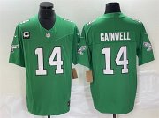Wholesale Cheap Men's Philadelphia Eagles #14 Kenneth Gainwell Green 2023 F.U.S.E. With C Patch Vapor Untouchable Football Stitched Jersey