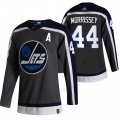 Wholesale Cheap Winnipeg Jets #44 Josh Morrissey Black Men's Adidas 2020-21 Reverse Retro Alternate NHL Jersey