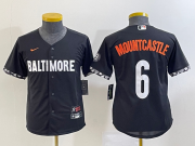 Wholesale Cheap Youth Baltimore Orioles #6 Ryan Mountcastle Black 2023 City Connect Cool Base Stitched Jersey