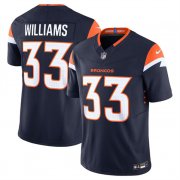 Cheap Men's Denver Broncos #33 Javonte Williams Navy 2024 F.U.S.E. Alternate Vapor Limited Football Stitched Jersey