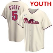Cheap Youth Philadelphia Phillies #5 Bryson Stott Cream Cool Base Stitched Baseball Jersey