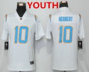 Wholesale Youth Los Angeles Chargers #10 Justin Herbert White 2020 NEW Vapor Untouchable Stitched NFL Nike Limited Jersey