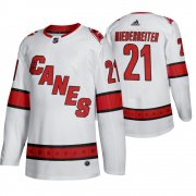 Wholesale Cheap Carolina Hurricanes #21 Nino Niederreiter Men's 2019-20 Away Authentic Player White Stitched NHL Jersey