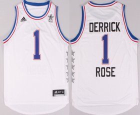 Wholesale Cheap 2015 NBA Eastern All-Stars #1 Derrick Rose Revolution 30 Swingman White Jersey