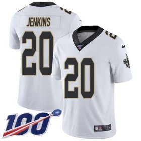 Wholesale Cheap Nike Saints #20 Janoris Jenkins White Men\'s Stitched NFL 100th Season Vapor Untouchable Limited Jersey