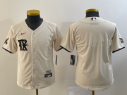 Wholesale Cheap Youth Texas Rangers Blank Cream 2023 City Connect Stitched Baseball Jersey