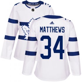 Wholesale Cheap Adidas Maple Leafs #34 Auston Matthews White Authentic 2018 Stadium Series Women\'s Stitched NHL Jersey