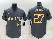 Wholesale Men's New York Yankees #27 Giancarlo Stanton Number Grey 2022 All Star Stitched Cool Base Nike Jersey