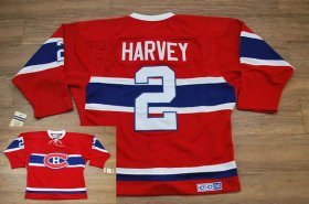 Wholesale Cheap Canadiens #2 Doug Harvey Stitched Red CH CCM Throwback NHL Jersey