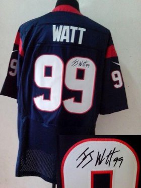 Wholesale Cheap Nike Texans #99 J.J. Watt Navy Blue Team Color Men\'s Stitched NFL Elite Autographed Jersey