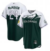 Wholesale Men's Colorado Rockies #24 Ryan McMahon Green 2022 City Connect Cool Base Stitched Baseball Jersey