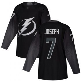 Cheap Adidas Lightning #7 Mathieu Joseph Black Alternate Authentic Stitched NHL Jersey