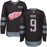 Wholesale Cheap Adidas Red Wings #9 Gordie Howe Black 1917-2017 100th Anniversary Stitched NHL Jersey