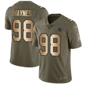 Wholesale Cheap Nike Panthers #98 Marquis Haynes Olive/Gold Men\'s Stitched NFL Limited 2017 Salute To Service Jersey