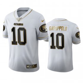 Wholesale Cheap San Francisco 49ers #10 Jimmy Garoppolo Men\'s Nike White Golden Edition Vapor Limited NFL 100 Jersey